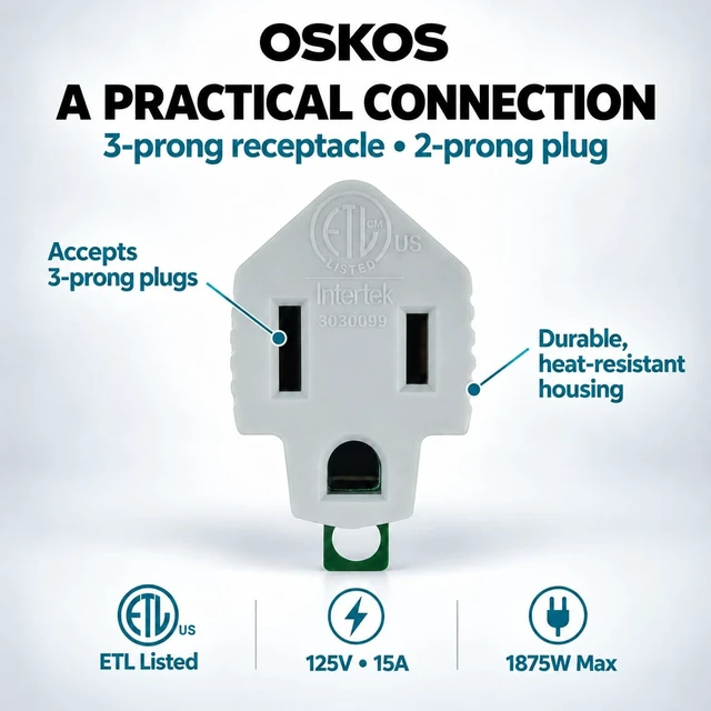 Alt view image 3 of 7 - 12 Pack Grounding Outlet Adapter, 3-2 Prong Adapter Converter, Portable Wall Outlet Plug, ETL Listed.
