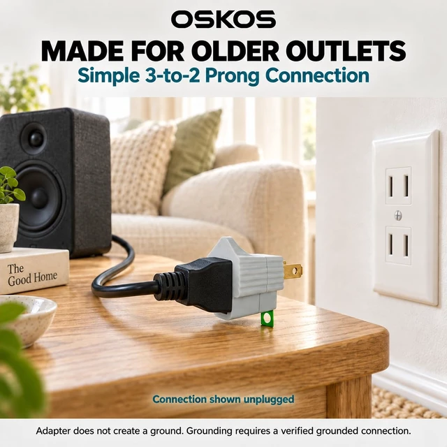 Alt view image 7 of 7 - 12 Pack Grounding Outlet Adapter, 3-2 Prong Adapter Converter, Portable Wall Outlet Plug, ETL Listed.