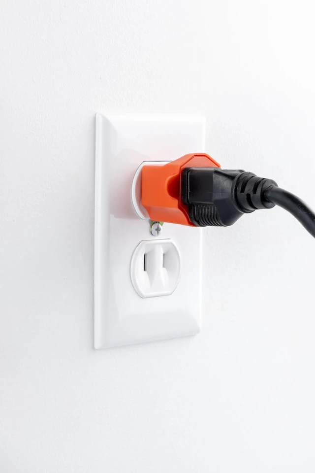 Alt view image 3 of 4 - 2 Prong to 3 Prong Outlet Adapter, 2 Pack, Two to Three Plug Converter | ETL Safety Listed, Orange, 14404