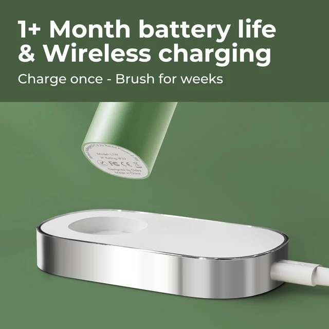 Alt view image 7 of 7 - Sonic Electric Toothbrush for Adults with Wall Mounted UV Cleaner | 4 Plant-Based Heads, Smart Timer, Aluminum Design, Wireless Charging, IPX7 Waterproof, 1 Month+ Battery