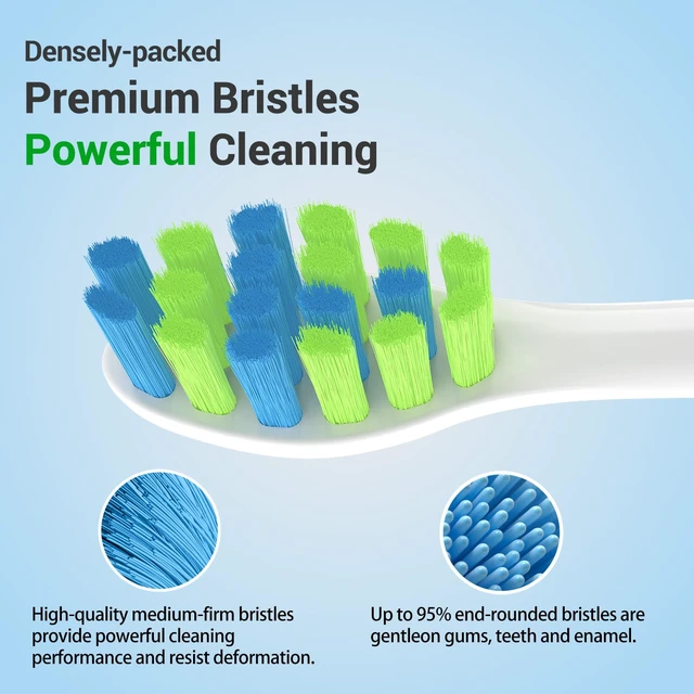 Alt view image 4 of 6 - Replacement Heads for 7AM2M AM100/AM105/AM111 Electric Toothbrush, White | 10 Pack Electric Tooth Brush Refill Aldult, Medium Bristles