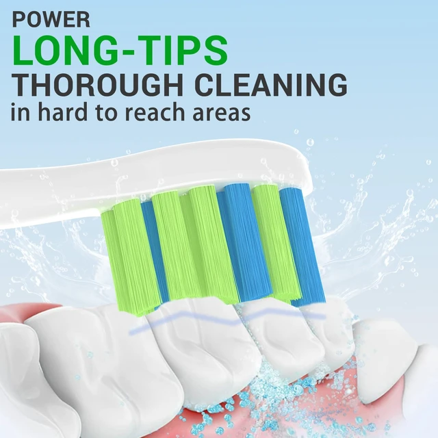 Alt view image 5 of 6 - Replacement Heads for 7AM2M AM100/AM105/AM111 Electric Toothbrush, White | 10 Pack Electric Tooth Brush Refill Aldult, Medium Bristles