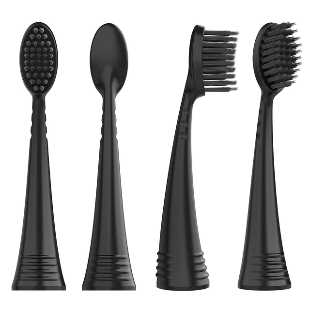 Alt view image 7 of 7 - Replacement Toothbrush Heads with Covers for Burst (5 Count, Black) | Replacement Heads for Burst Sonic Electric Toothbrush , Ultra Soft Bristles for a Deep Clean, Stain & Plaque Removal