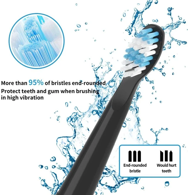 Alt view image 3 of 4 - Compatible with TEETHEORY Electric Toothbrush Replacement Heads, for TEETHEORY Electric Toothbrush,Black