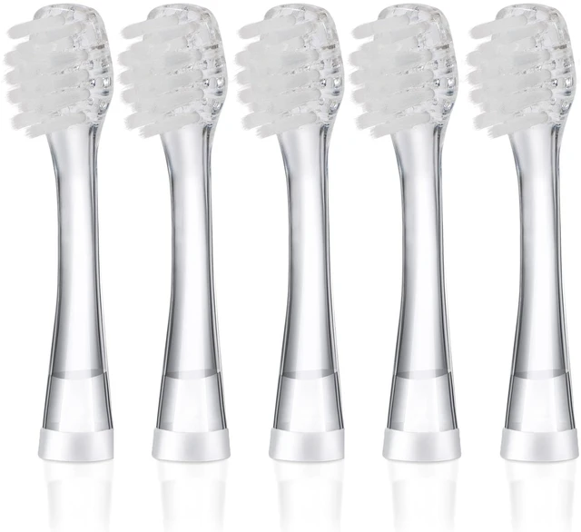 Main image of Baby Toothbrush Heads Compatible with Papablic BabyHandy/Toddler Sonic Electric Toothbrushes, Compatible with Brush-Baby BabySonic/Seago SG902/SG602, 5 Pack (3 Years+)