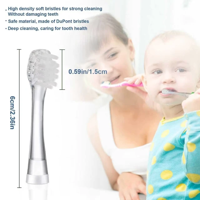 Alt view image 2 of 4 - Baby Toothbrush Heads Compatible with Papablic BabyHandy/Toddler Sonic Electric Toothbrushes, Compatible with Brush-Baby BabySonic/Seago SG902/SG602, 5 Pack (3 Years+)