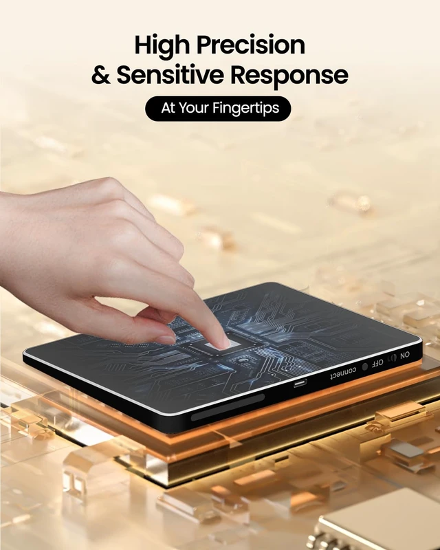 Alt view image 6 of 7 - T1 Plus Bluetooth Trackpad for Win 11/10, Black | Large 6.4" touch surface, supports 3-device switching via Bluetooth. No USB receiver needed. Rechargeable and Multi-Gesture.