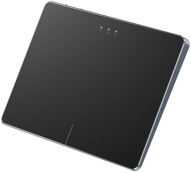 Main image of T1 Plus Bluetooth Trackpad for Win 11/10, Grey Black | Large 6.4" touch surface, supports 3-device switching via Bluetooth. No USB receiver needed. Rechargeable and Multi-Gesture.