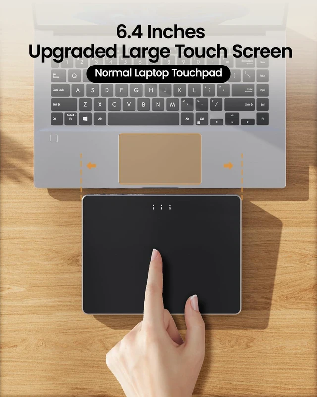 Alt view image 6 of 6 - T1 Plus Bluetooth Trackpad for Win 11/10, Grey Black | Large 6.4" touch surface, supports 3-device switching via Bluetooth. No USB receiver needed. Rechargeable and Multi-Gesture.