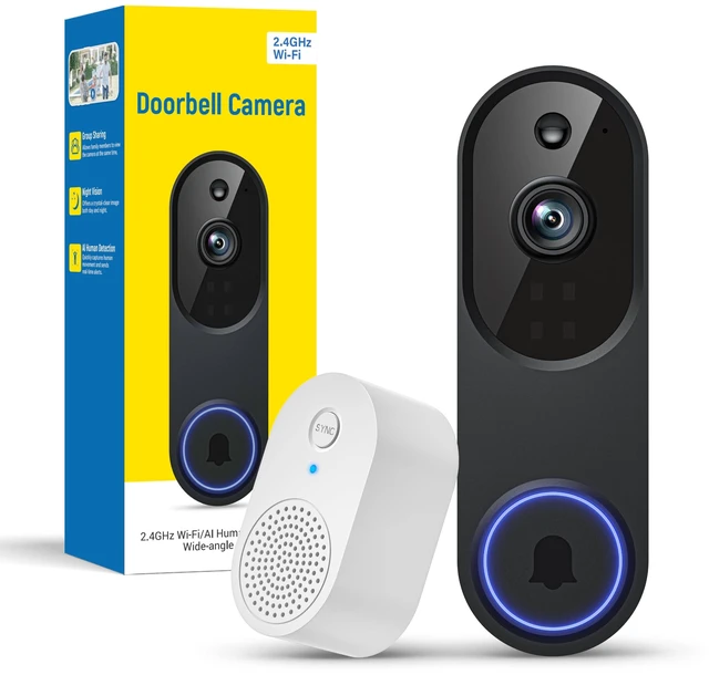 Main image of 1080P Battery WiFi Video Doorbell Camera Wireless with Color Night Vision | Live View, Instant Alert, 120° Wide View, AI Human Detection for Home Security, Two-Way Talk, 2.4GHz WiFi Only