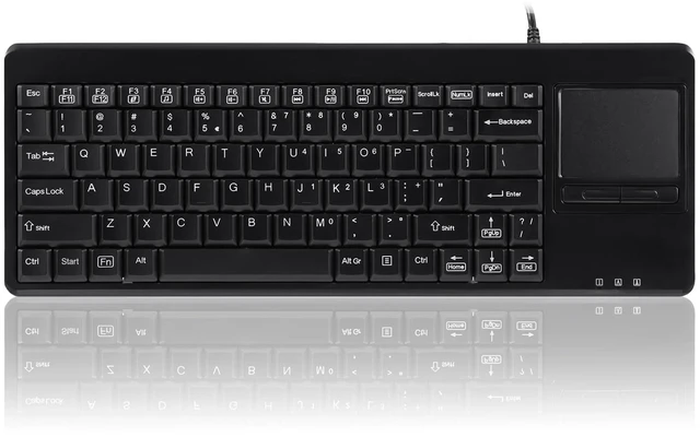 Main image of PERIBOARD-515H Wired USB Keyboard with Touchpad, 2 Hubs, US English Layout, Black