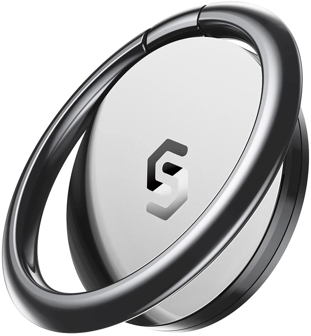 Main image of Cell Phone Ring Holder Stand, 360 Degree Rotation Universal Finger Ring Kickstand with Polished Metal Phone Grip for Magnetic Car Mount Compatible with iPhone, Samsung, LG, Sony - Gray