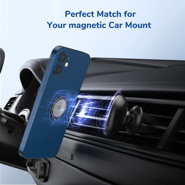 Alt view image 6 of 7 - Cell Phone Ring Holder Stand, 360 Degree Rotation Universal Finger Ring Kickstand with Polished Metal Phone Grip for Magnetic Car Mount Compatible with iPhone, Samsung, LG, Sony - Gray