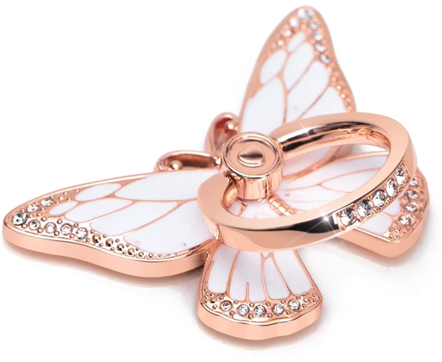 Main image of Butterfly Cell Phone Ring Grip Holder, 360 Degrees Rotation Phone Ring Grip Stand, Metal Finger Kickstand Compatible with iPhone, Samsung Galaxy, Android Phone Cases