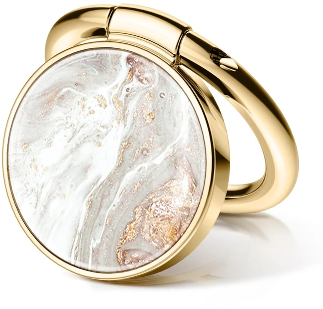 Main image of Marble Cell Phone Ring Holder, Metal Kickstand Grip 360° Rotation | Compatible with iPhone 17/16/15/14/Pro/Plus Series & Galaxy S26/S25 Ultra Non-Magnetic Adhesive Phone Grip (Pearlescent)