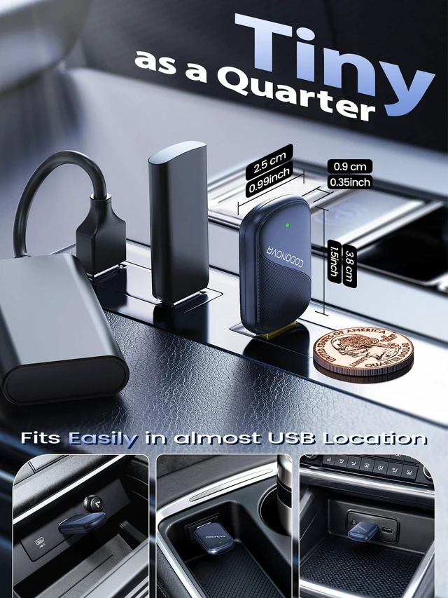 Alt view image 3 of 7 - Mini Wireless CarPlay Adapter for iPhone & Android Auto Wireless car Play | Wired to Wireless Gold-Plated USB Dongle, Fast Stable Connection, Auto Reconnect in 3 Seconds,No Lag for OEM Wired Cars