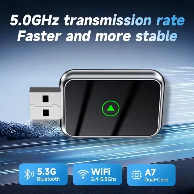 Alt view image 2 of 5 - Wireless CarPlay Adapter for Apple iPhone, Plug & Play USB-A/Type-C Port | Wireless Apple CarPlay Dongle, Bluetooth Car Play for iPhones, Applecar Play Adapter, Wired to Wireless USB CarPlay Dongle