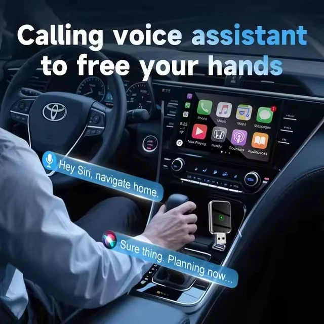 Alt view image 3 of 5 - Wireless CarPlay Adapter for Apple iPhone, Plug & Play USB-A/Type-C Port | Wireless Apple CarPlay Dongle, Bluetooth Car Play for iPhones, Applecar Play Adapter, Wired to Wireless USB CarPlay Dongle