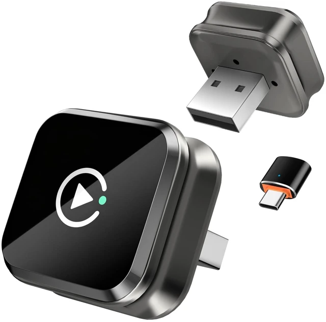 Main image of Wireless CarPlay Adapter for Factory Wired CarPlay and Android Auto | Plug-and-Play Setup with Auto Reconnect in About 10 Seconds for Cable-Free Navigation, Calls, Music and Voice Control