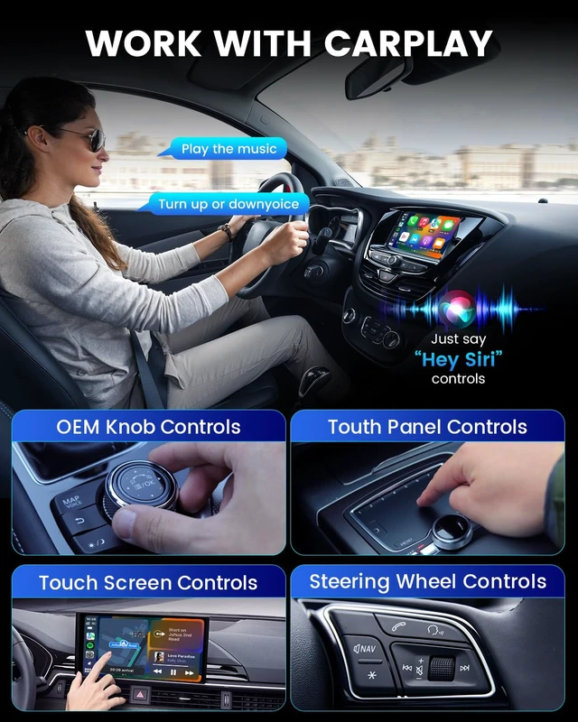 Alt view image 2 of 7 - Wireless CarPlay & Android Auto Adapter, Wired to Wireless CarPlay Adapter for Factory Systems, Auto Reconnect, Dual-Band WiFi, Plug & Play, Compact Hidden Design, USB-A & USB-C