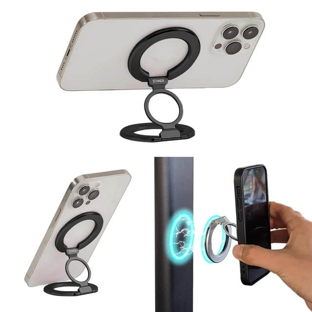 Alt view image 2 of 7 - Phone Ring Holder for MagSafe Case, Strong Magnetic Cell Phone Grip, 360° Rotation Kickstand Compatible with iPhone and Android.
