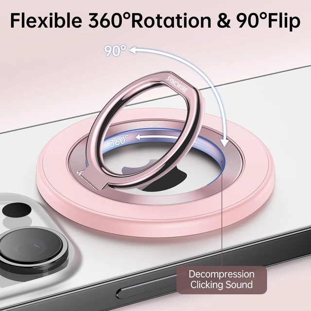 Alt view image 3 of 7 - for MagSafe Phone Grip, Magnetic Phone Ring Holder Stand Kickstand | 360° Rotation, Double-Sided Magnet, Phone Grip Finger Holder, for iPhone 18 17 16 15 14 13 12 Pro Max, MagSafe Accessories