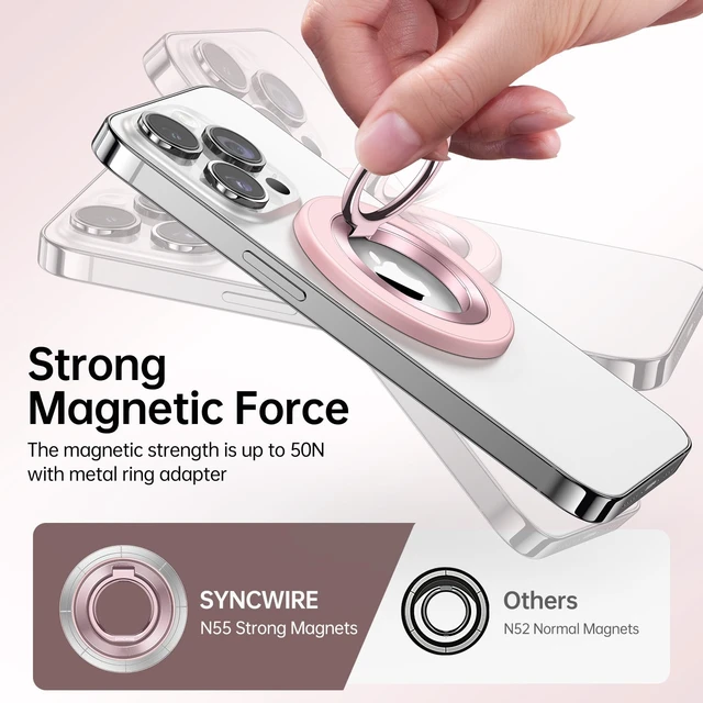 Alt view image 4 of 7 - for MagSafe Phone Grip, Magnetic Phone Ring Holder Stand Kickstand | 360° Rotation, Double-Sided Magnet, Phone Grip Finger Holder, for iPhone 18 17 16 15 14 13 12 Pro Max, MagSafe Accessories