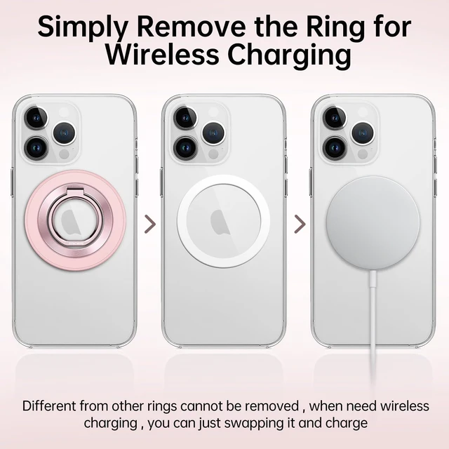 Alt view image 7 of 7 - for MagSafe Phone Grip, Magnetic Phone Ring Holder Stand Kickstand | 360° Rotation, Double-Sided Magnet, Phone Grip Finger Holder, for iPhone 18 17 16 15 14 13 12 Pro Max, MagSafe Accessories