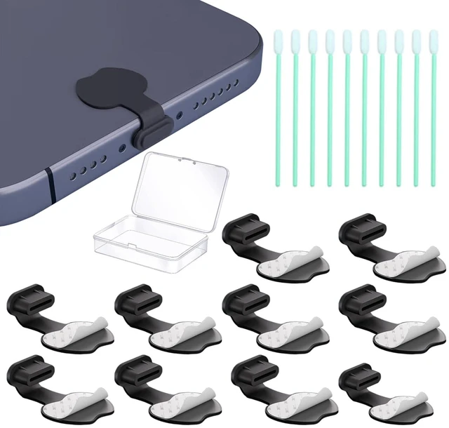 Main image of 10-Pack USB C Dust Plugs, Dushochn Cute Charm Type-C Port Covers for iPhone18 17/16/15 Plus/Pro Max, A15, Pixel, iPad & Type-C Devices & More (USB C-10 pcs)