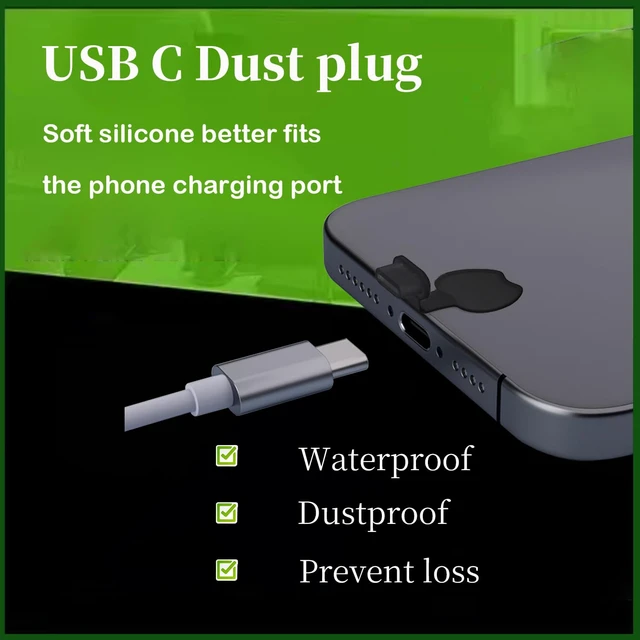 Alt view image 2 of 5 - 10-Pack USB C Dust Plugs, Dushochn Cute Charm Type-C Port Covers for iPhone18 17/16/15 Plus/Pro Max, A15, Pixel, iPad & Type-C Devices & More (USB C-10 pcs)