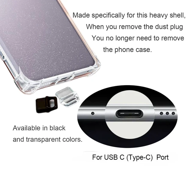 Alt view image 2 of 5 - 10 Pack USB-C Port Plug, Easy to Grip USB C Dust Plugs, C-Type Dustproof Dlug, Dustproof Plug Kit, with Cleaning Tool, Suitable for All C-Type Ports, Compatible with iPhone 15 16 17 18/Pro/Pro Max