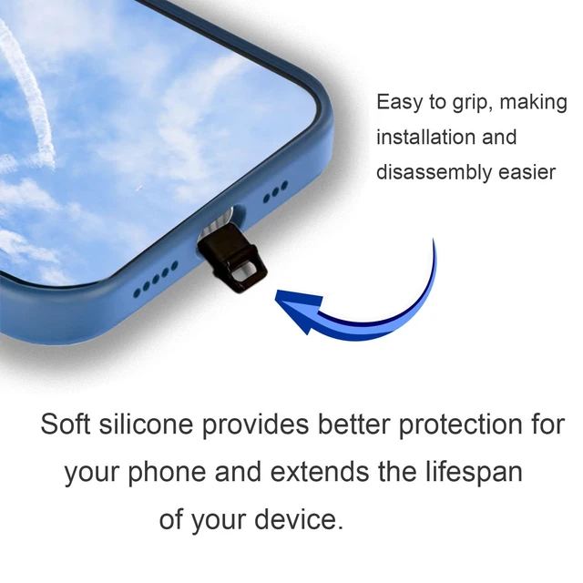 Alt view image 4 of 5 - 10 Pack USB-C Port Plug, Easy to Grip USB C Dust Plugs, C-Type Dustproof Dlug, Dustproof Plug Kit, with Cleaning Tool, Suitable for All C-Type Ports, Compatible with iPhone 15 16 17 18/Pro/Pro Max