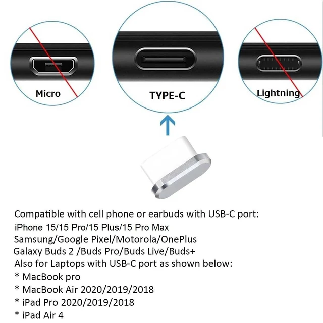 Alt view image 3 of 7 - 4 Pack USB C Port Plugs Anti Dust Covers Type C Charging Port Protector Silver, Anti Lost USB C Phone Charm Dustproof Cap Compatible with iPhone 18 17 16 15 Pro Max Plus Samsung MacBook