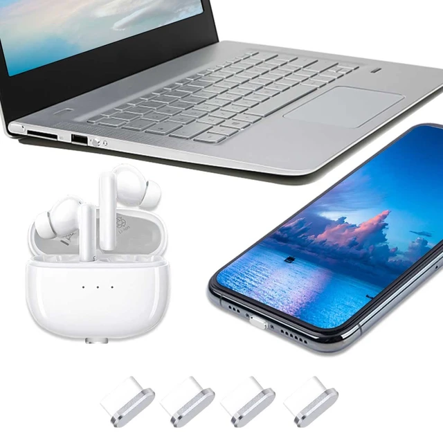 Alt view image 6 of 7 - 4 Pack USB C Port Plugs Anti Dust Covers Type C Charging Port Protector Silver, Anti Lost USB C Phone Charm Dustproof Cap Compatible with iPhone 18 17 16 15 Pro Max Plus Samsung MacBook