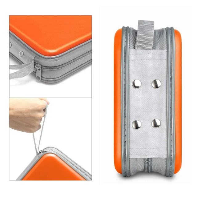 Alt view image 3 of 6 - CD/DVD Cases 40 Capacity Disc Storage Binder for Car(Orange) | Holders Wallet Hard Plastic CD/DVD Case for Car Home Office Travel