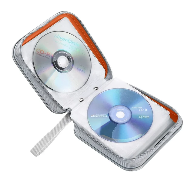 Alt view image 5 of 6 - CD/DVD Cases 40 Capacity Disc Storage Binder for Car(Orange) | Holders Wallet Hard Plastic CD/DVD Case for Car Home Office Travel