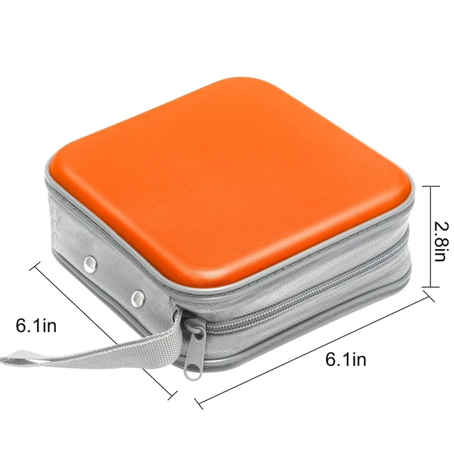 Alt view image 6 of 6 - CD/DVD Cases 40 Capacity Disc Storage Binder for Car(Orange) | Holders Wallet Hard Plastic CD/DVD Case for Car Home Office Travel