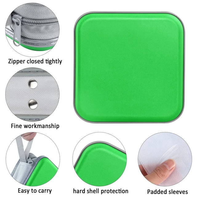 Alt view image 2 of 6 - CD/DVD Cases 40 Capacity Disc Storage Binder for Car(Green) | Holders Wallet Hard Plastic CD/DVD Case for Car Home Office Travel