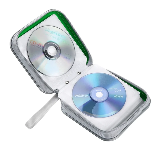 Alt view image 5 of 6 - CD/DVD Cases 40 Capacity Disc Storage Binder for Car(Green) | Holders Wallet Hard Plastic CD/DVD Case for Car Home Office Travel