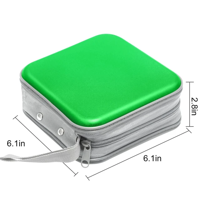 Alt view image 6 of 6 - CD/DVD Cases 40 Capacity Disc Storage Binder for Car(Green) | Holders Wallet Hard Plastic CD/DVD Case for Car Home Office Travel