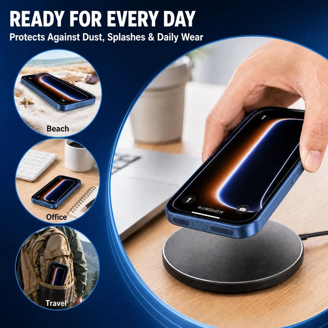 Alt view image 6 of 7 - 4 Pack USB C Dust Plug USB C Port Cover, Type C Charging Port Plug Cover with Speaker Dust Cover Phone Accessories for iPhone 18 Pro / 17 Pro (18 17Pro) Dark Blue