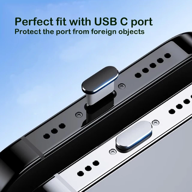 Alt view image 3 of 7 - 4 Pack USB C Dust Plug USB C Port Cover, Type C Charging Port Plug Cover with Speaker Dust Cover Phone Accessories for iPhone 18 Pro Max / 17 Pro Max (18 17Max) Dark Blue