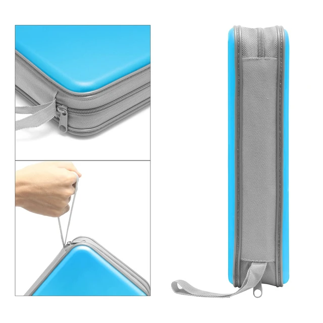 Alt view image 3 of 6 - CD DVD Cases 96 Capacity Disc Storage Binder for Car(Sky Blue) | Hard Plastic CD DVD Disc Cases Storage Binder Wallet for Car Home Office Travel