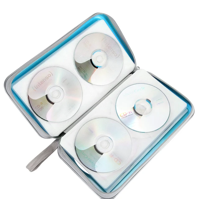 Alt view image 5 of 6 - CD DVD Cases 96 Capacity Disc Storage Binder for Car(Sky Blue) | Hard Plastic CD DVD Disc Cases Storage Binder Wallet for Car Home Office Travel