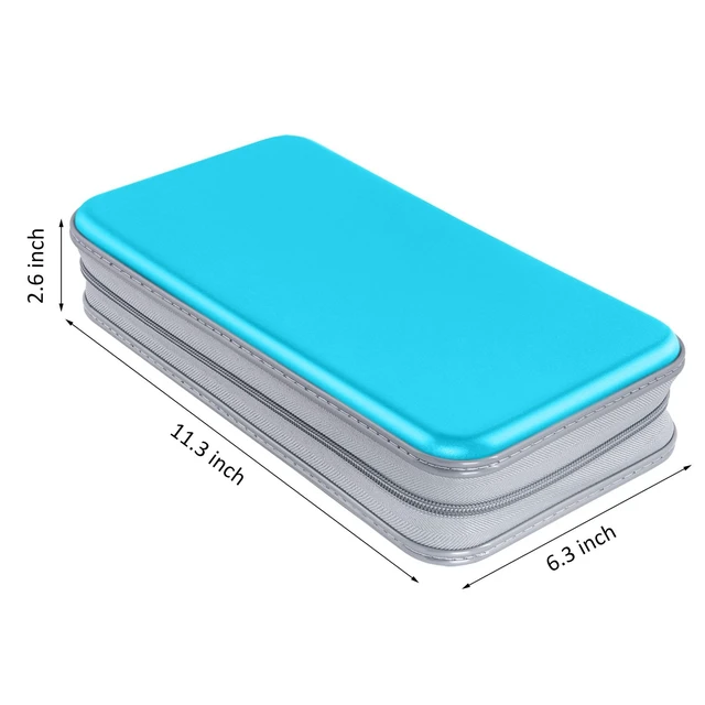 Alt view image 6 of 6 - CD DVD Cases 96 Capacity Disc Storage Binder for Car(Sky Blue) | Hard Plastic CD DVD Disc Cases Storage Binder Wallet for Car Home Office Travel