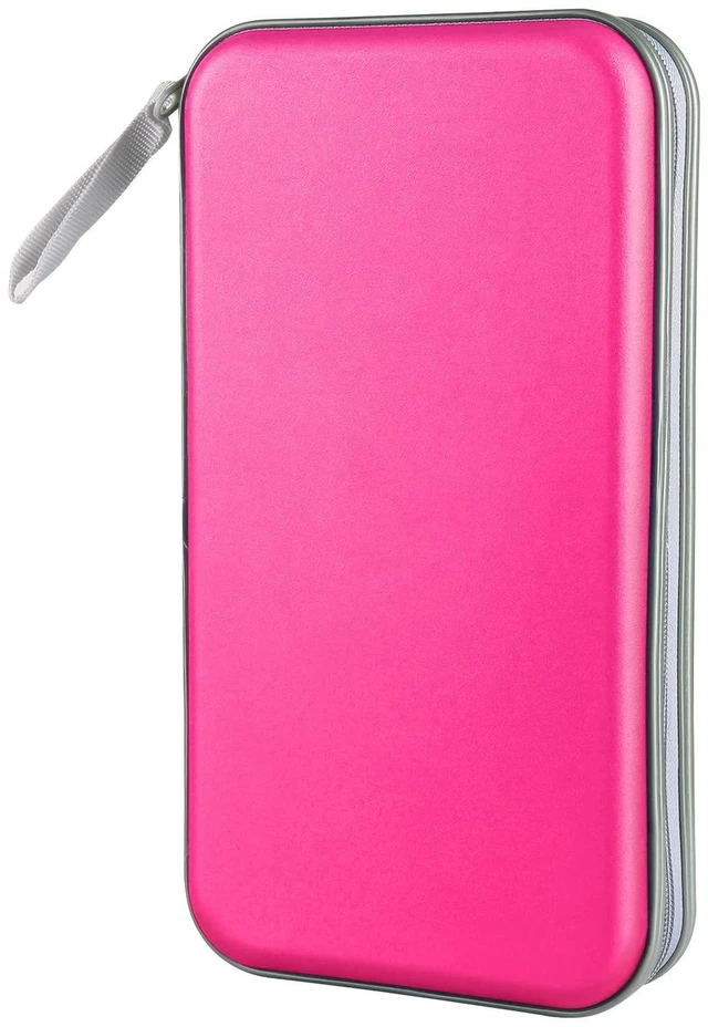 Main image of CD DVD Cases 96 Capacity Disc Storage Binder for Car(Hot Pink) | Hard Plastic CD DVD Disc Cases Storage Binder Wallet for Car Home Office Travel