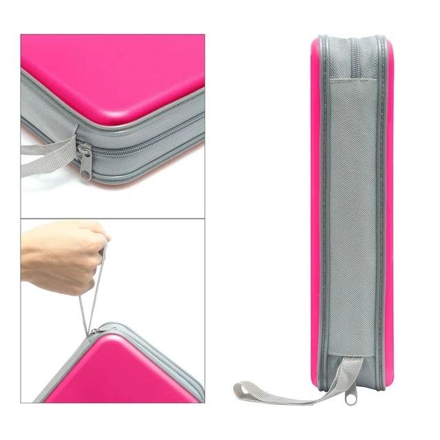 Alt view image 3 of 6 - CD DVD Cases 96 Capacity Disc Storage Binder for Car(Hot Pink) | Hard Plastic CD DVD Disc Cases Storage Binder Wallet for Car Home Office Travel