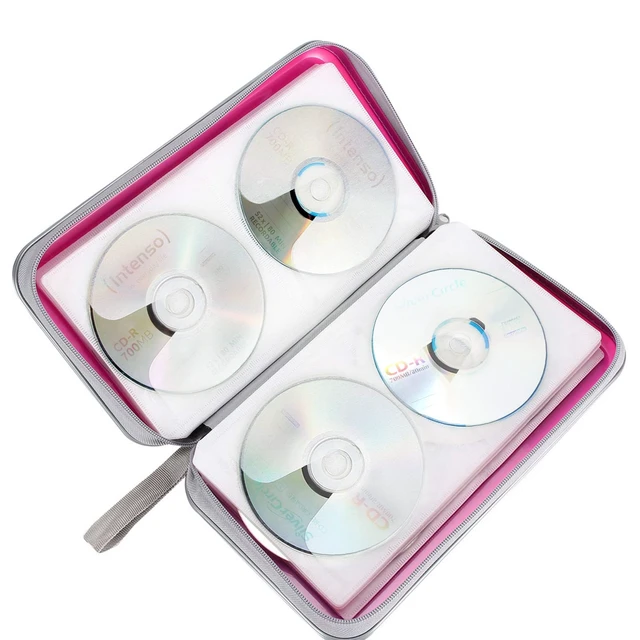 Alt view image 5 of 6 - CD DVD Cases 96 Capacity Disc Storage Binder for Car(Hot Pink) | Hard Plastic CD DVD Disc Cases Storage Binder Wallet for Car Home Office Travel