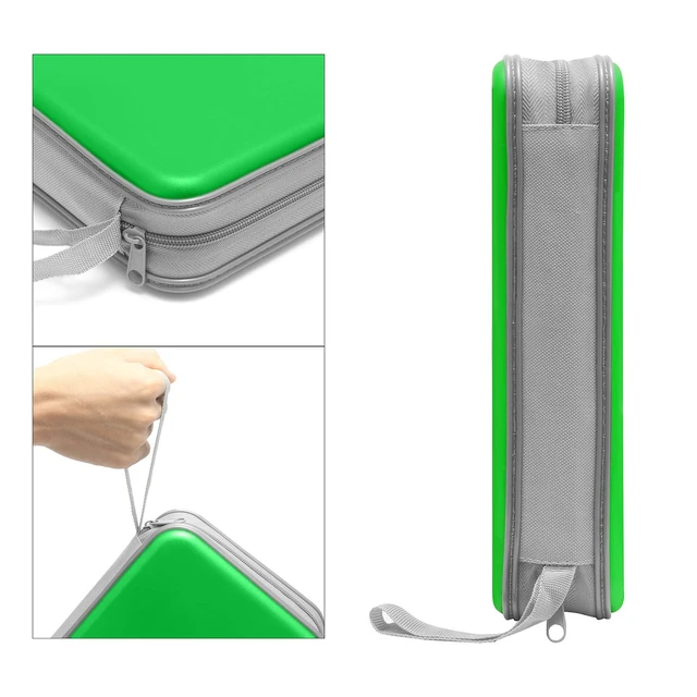 Alt view image 3 of 6 - CD DVD Cases 96 Capacity Disc Storage Binder for Car(Green) | Hard Plastic CD DVD Disc Cases Storage Binder Wallet for Car Home Office Travel