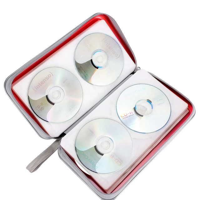 Alt view image 5 of 6 - CD DVD Cases 96 Capacity Disc Storage Binder for Car(Red) | Hard Plastic CD DVD Disc Cases Storage Binder Wallet for Car Home Office Travel